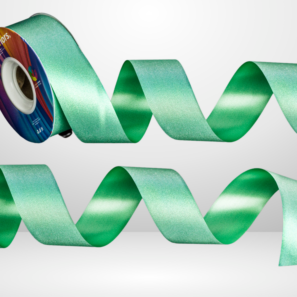 EMERALD IRIDESCENT GLITTER RIBBON
