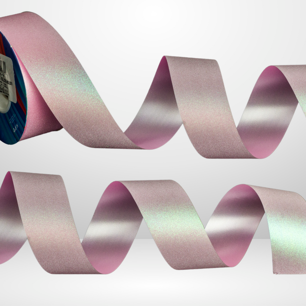 LIGHT PINK IRIDESCENT GLITTER RIBBON
