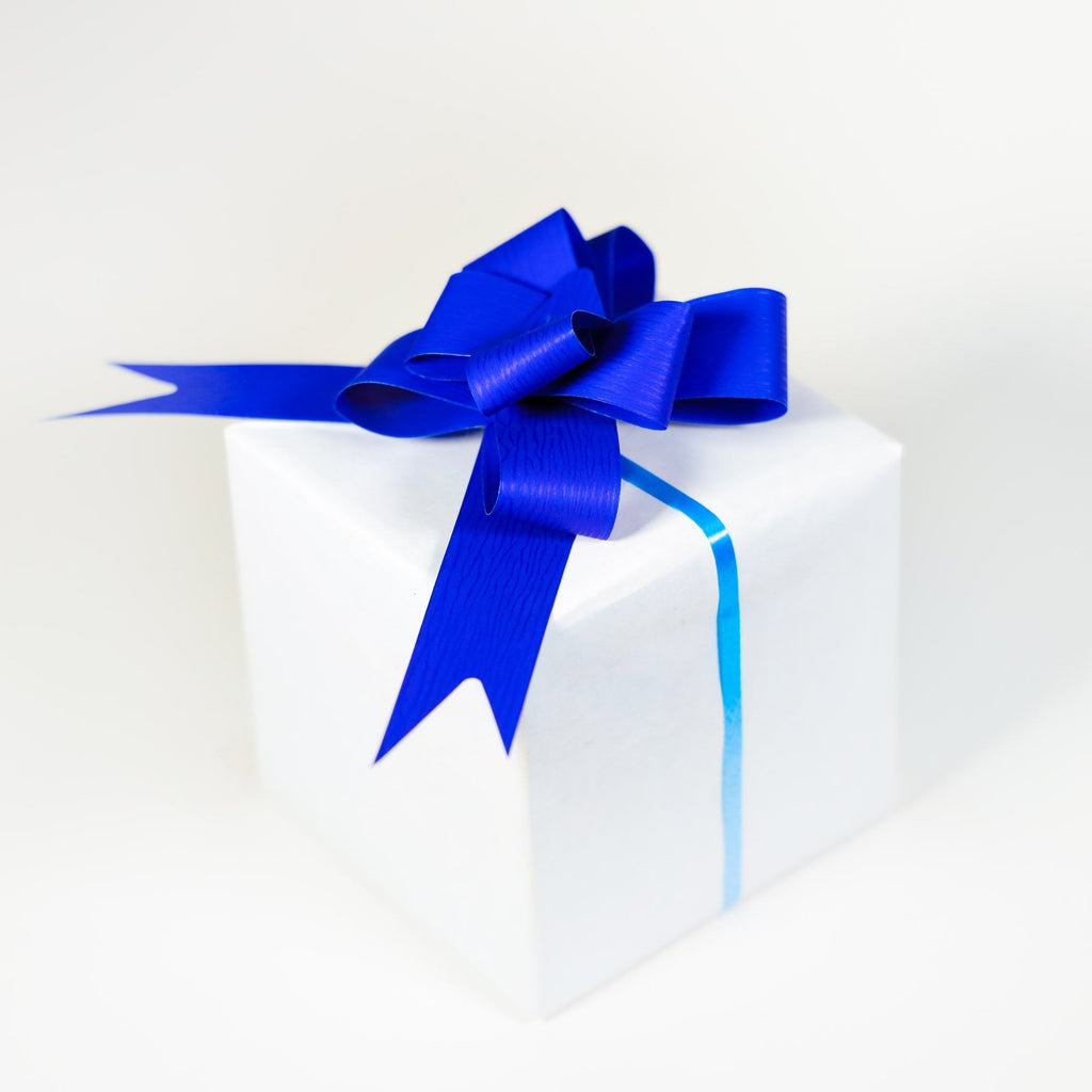 SYNTHETIC PAPER ROYAL BLUE BUTTERFLY PULL BOW