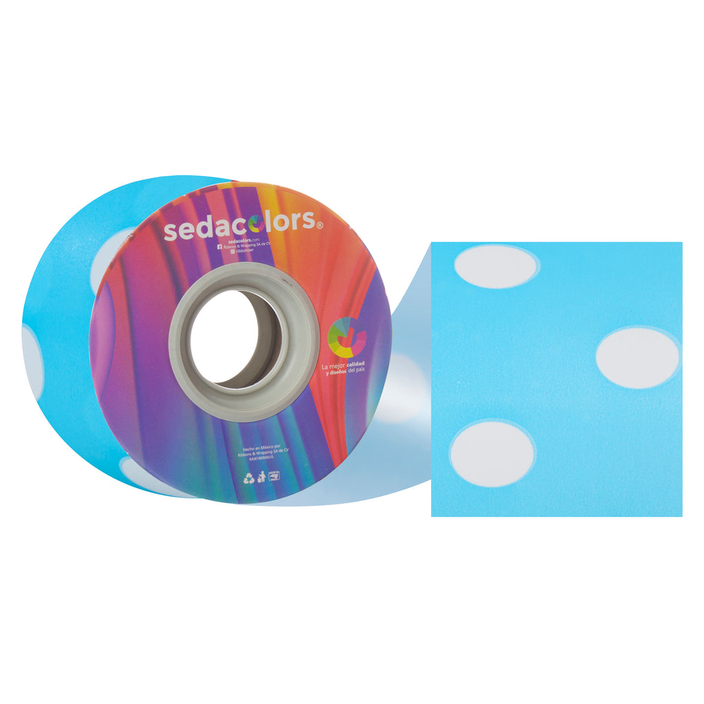 SKY BLUE CIRCLES RIBBON