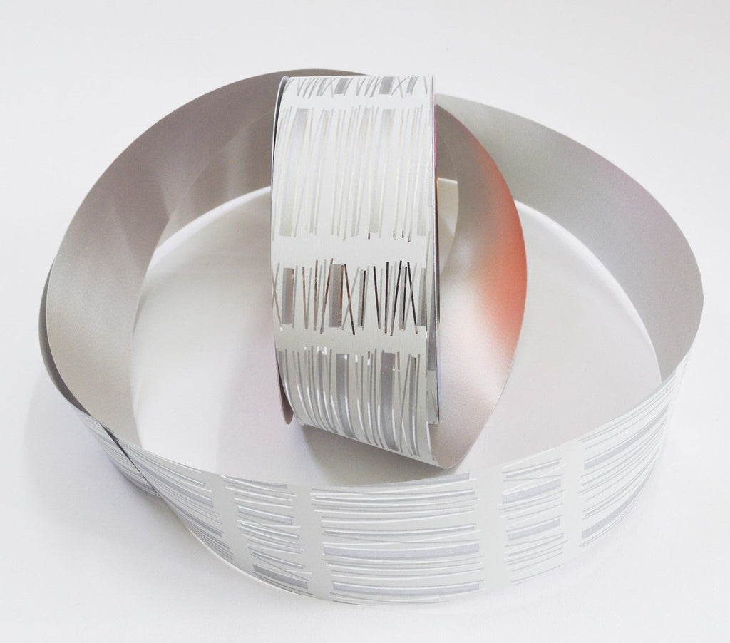 WHITE METALLIC STICK RIBBON