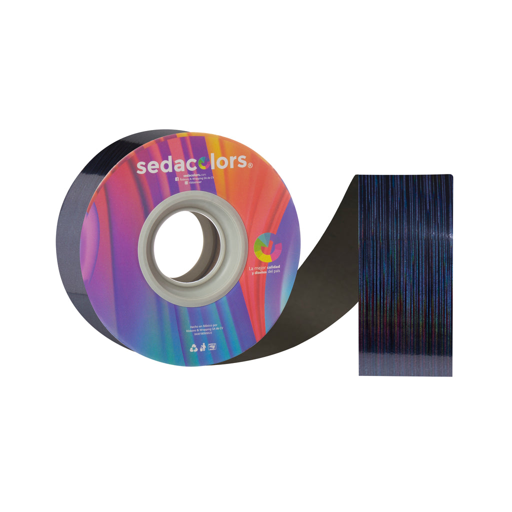 BLACK HOLOGRAM RAIN RIBBON