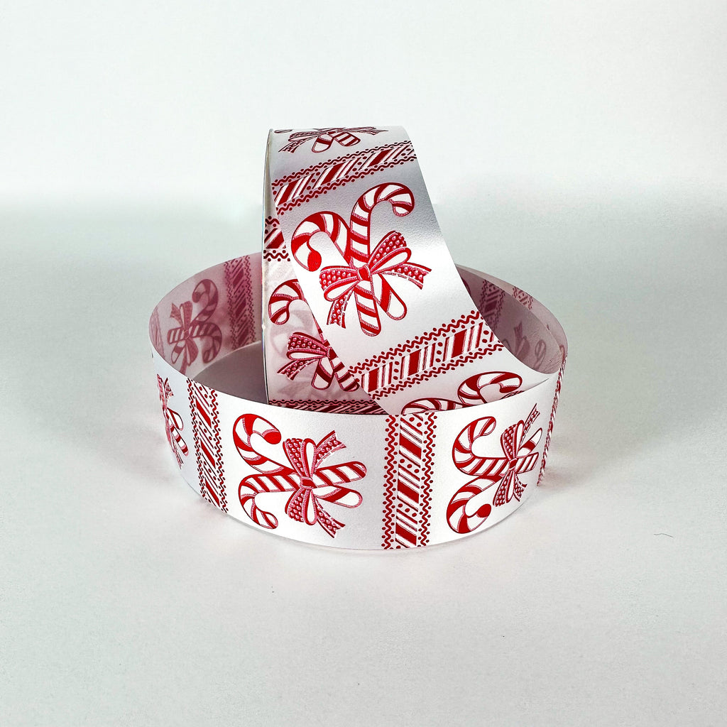 PLAIN WHITE CANDY CANES RIBBON