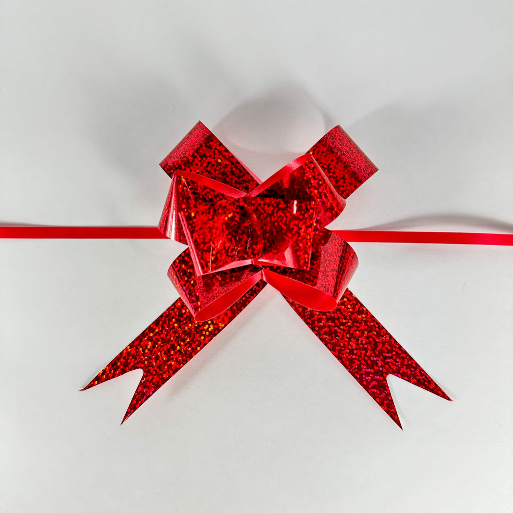 RED "HOLOGRAM" BUTTERFLY PULL BOW
