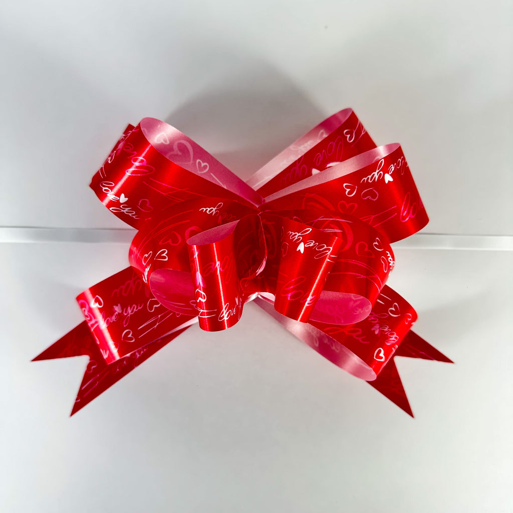 "CHEERFUL PLAIN" RED BUTTERFLY PULL BOW