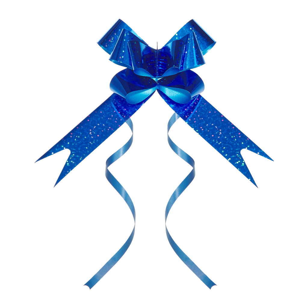 ROYAL BLUE HOLOGRAM BUTTERFLY PULL BOW