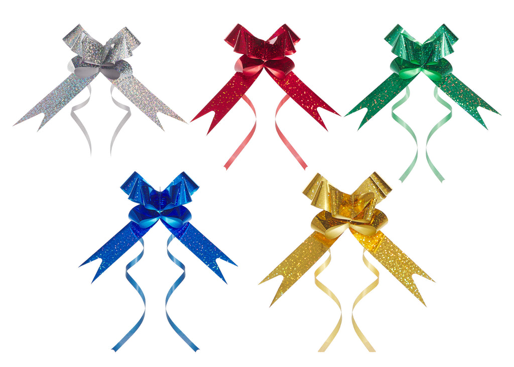 ASSORTED DARK HOLOGRAM BUTTERFLY PULL BOW
