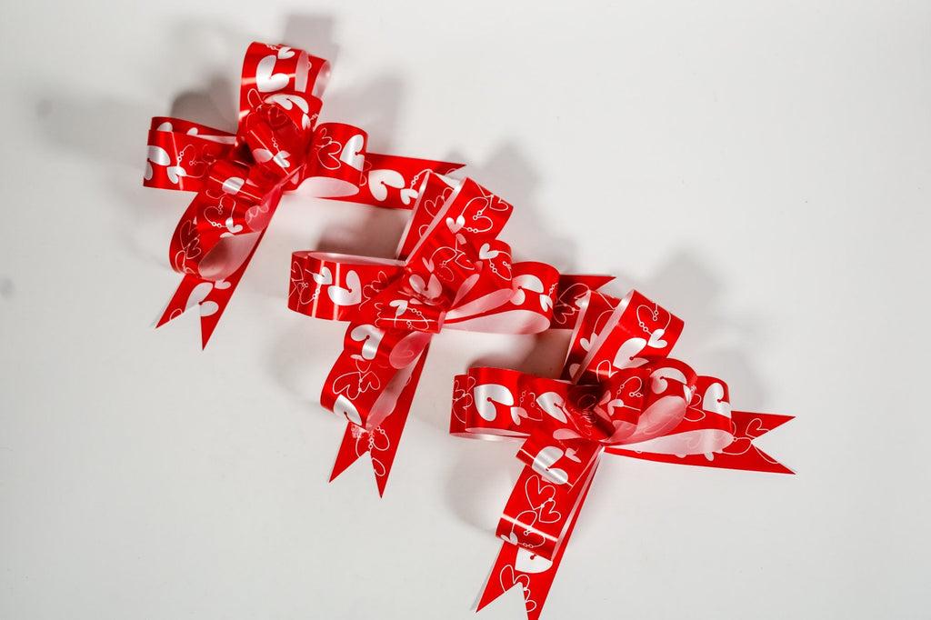 "EVAN" RED PLAIN BUTTERFLY PULL BOW