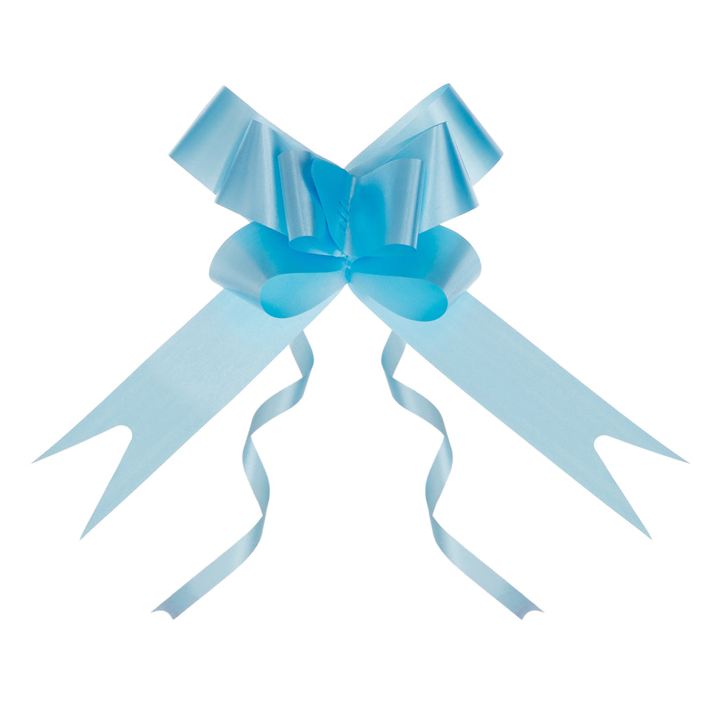 SKY BLUE PLAIN BUTTERFLY PULL BOW