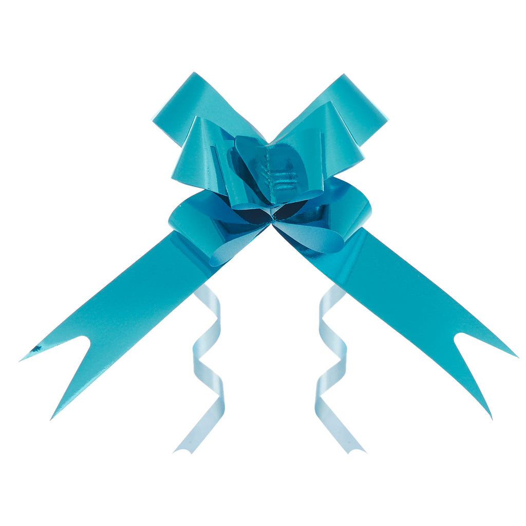 METALLIC TURQUOISE BUTTERFLY PULL BOW