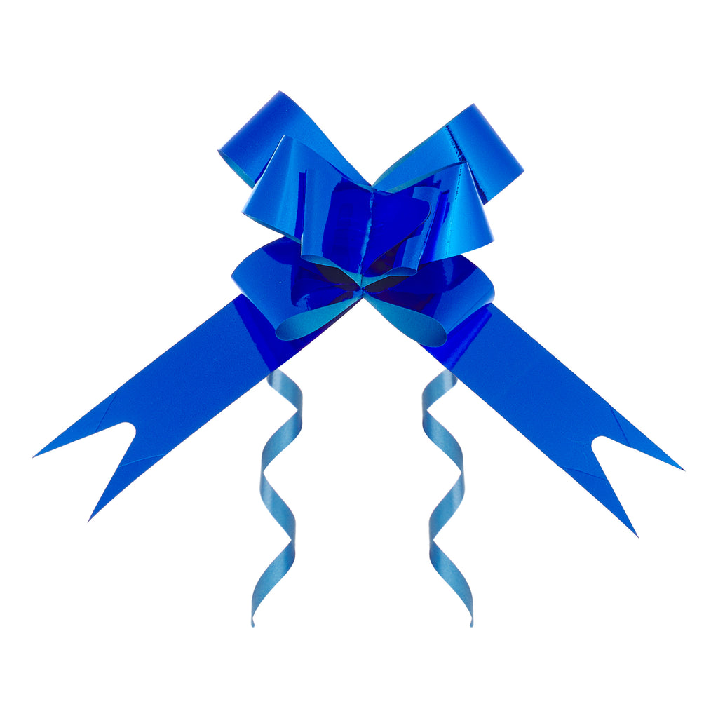 METALLIC ROYAL BLUE BUTTERFLY PULL BOW