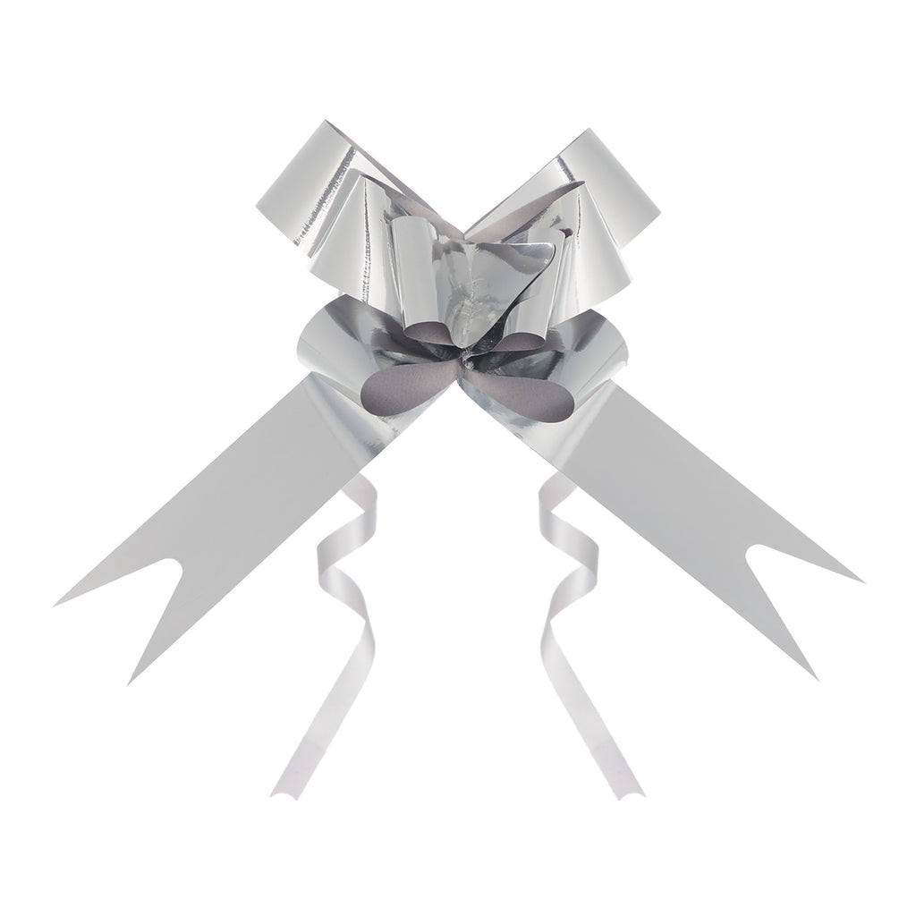 METALLIC SILVER BUTTERFLY PULL BOW