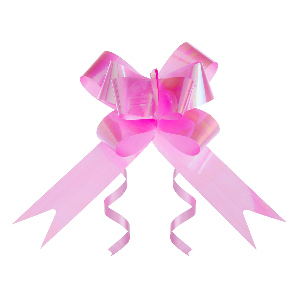 LIGHT PINK PEARLESCENT BUTTERFLY PULL BOW