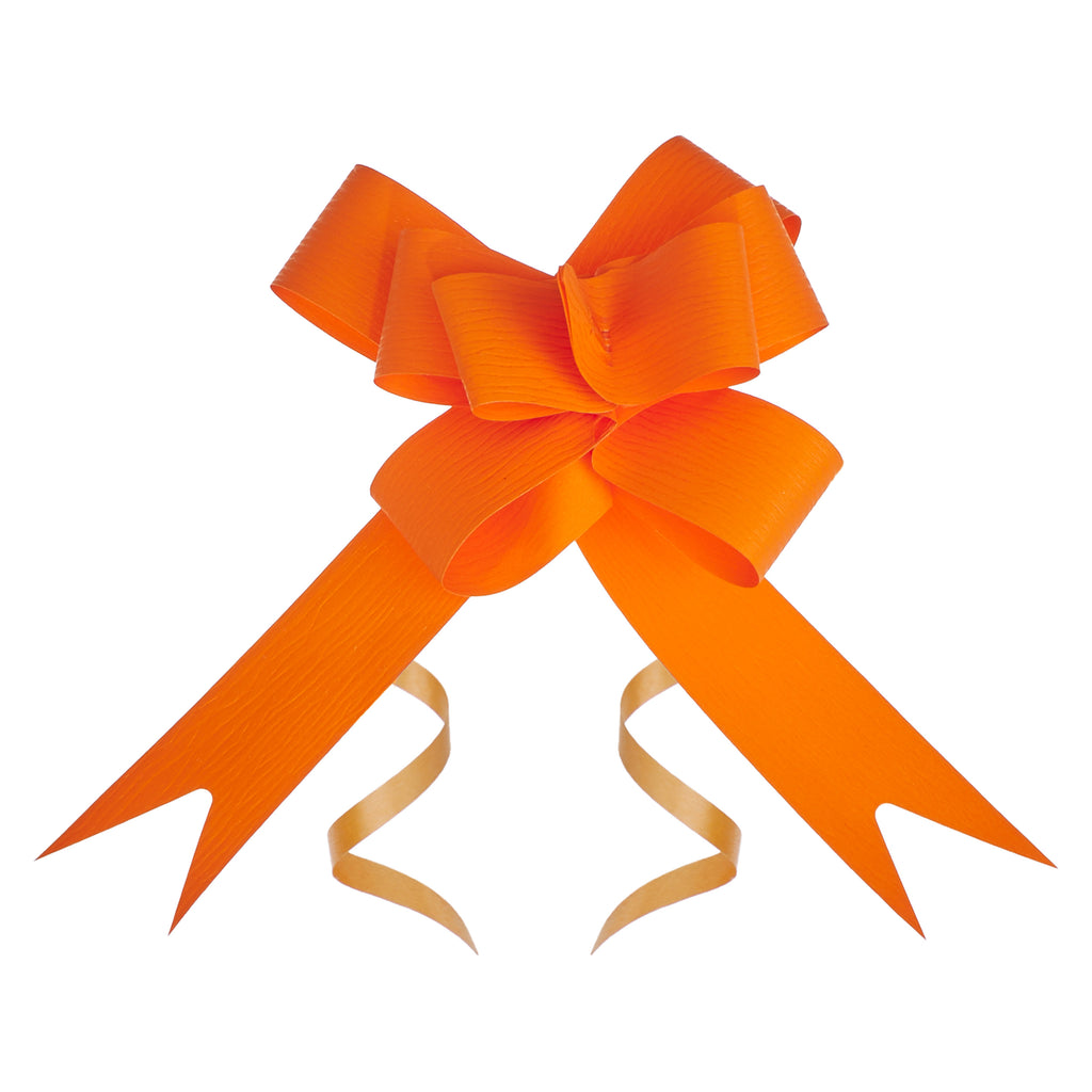 SYNTHETIC PAPER ORANGE BUTTERFLY PULL BOW