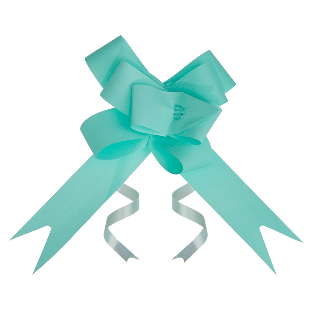 SYNTHETIC PAPER AQUA GREEN BUTTERFLY PULL BOW