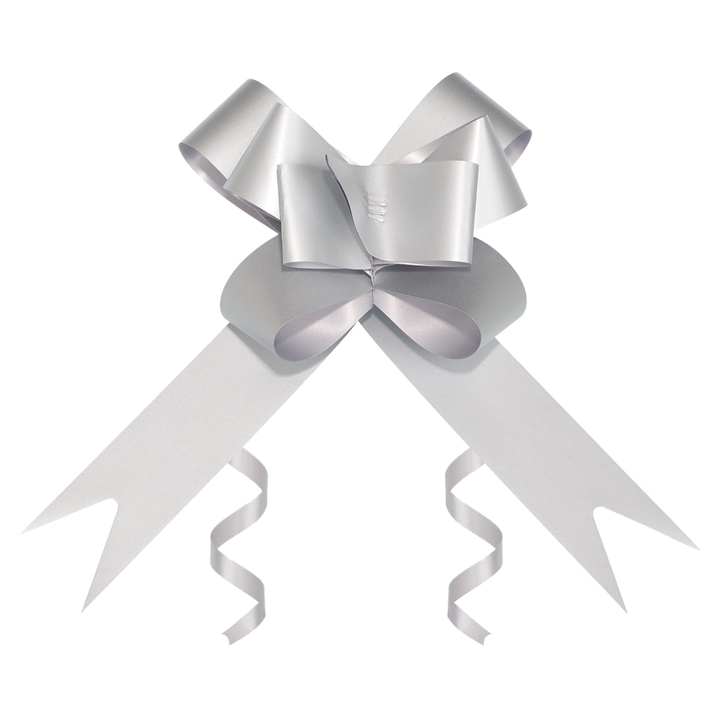 SILKY METAL SILVER BUTTERFLY PULL BOW