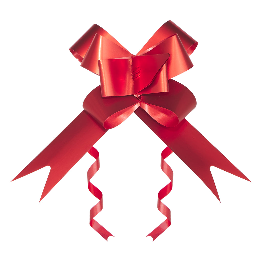 SILKY METAL RED BUTTERFLY PULL BOW