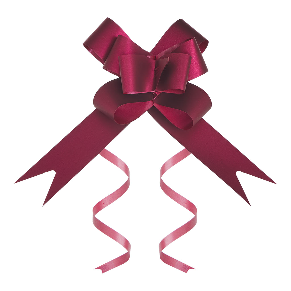 SILKY METAL BURGUNDY BUTTERFLY PULL BOW