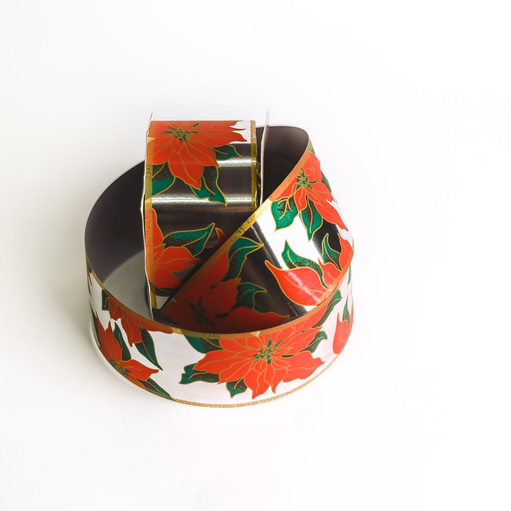 METALLIC SILVER CHRISTMAS EVE RIBBON