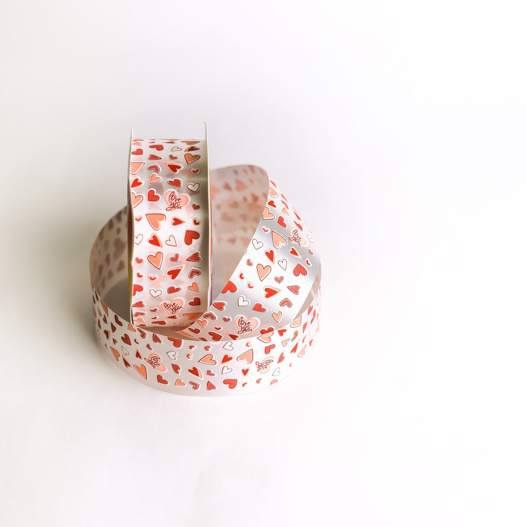 RED PINK SILVER RIBBON