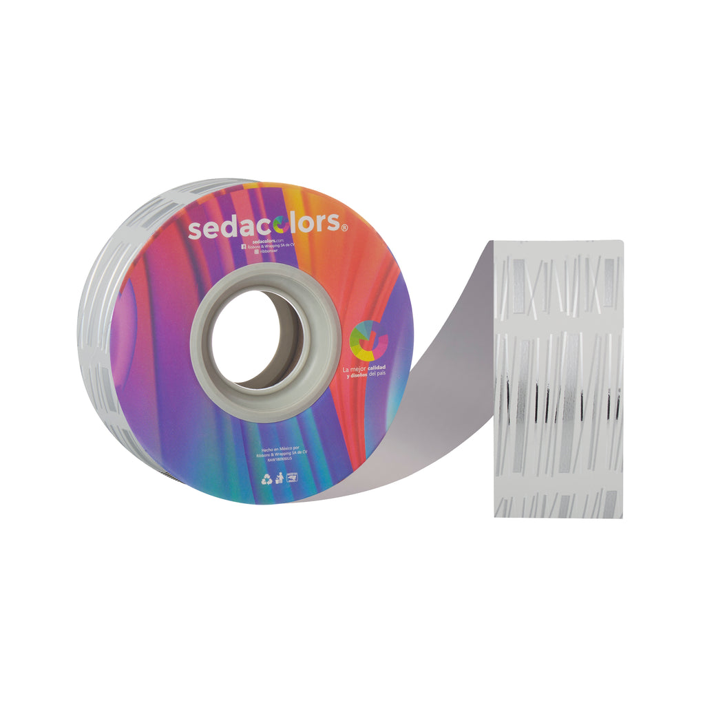 WHITE METALLIC STICK RIBBON