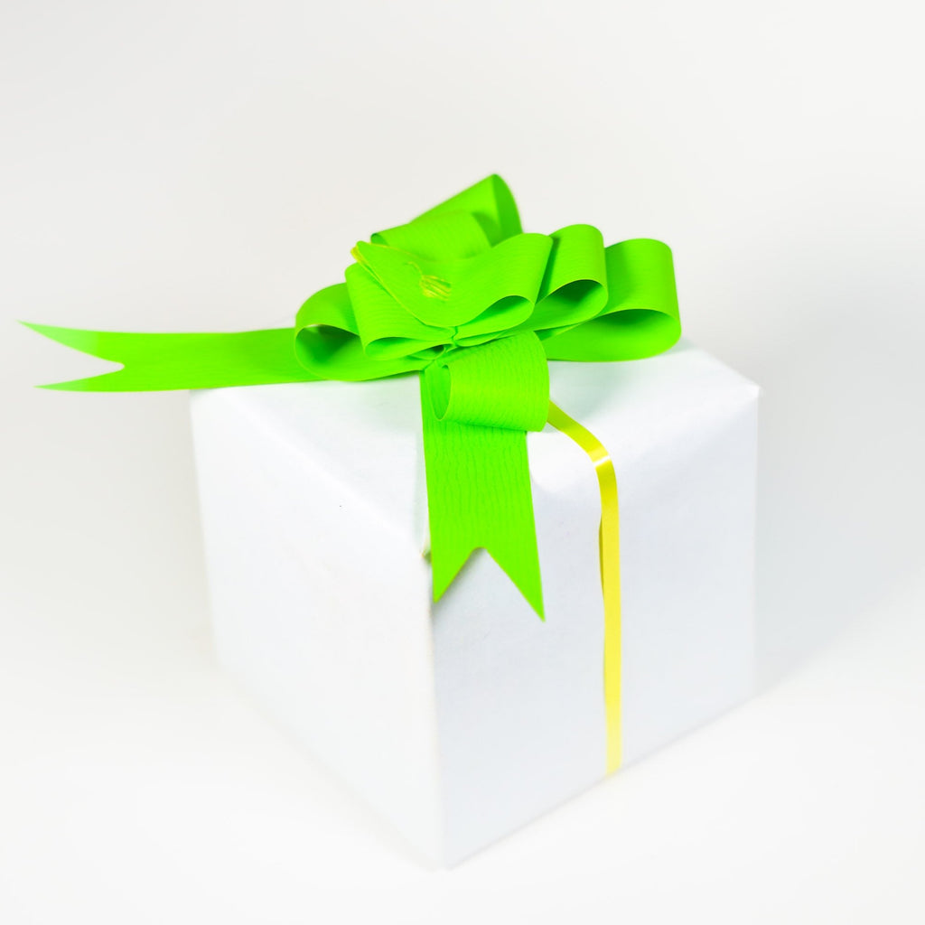 SYNTHETIC PAPER APPLE GREEN BUTTERFLY PULL BOW