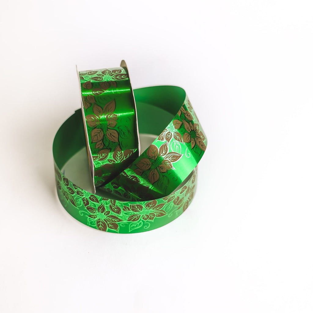 IVORY EMERALD CHRISTMAS EVE RIBBON
