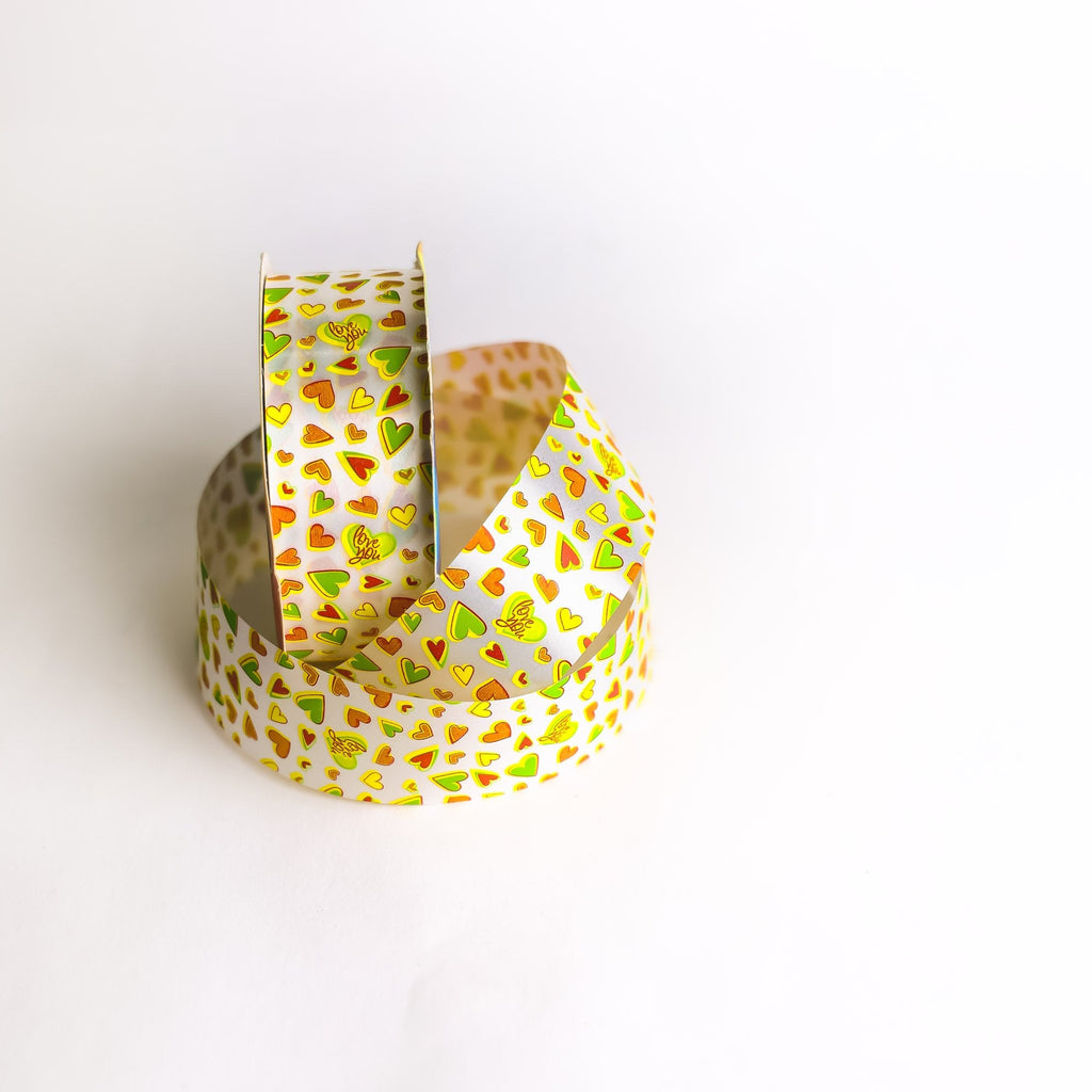 APPLE GREEN PINK SILVER RIBBON