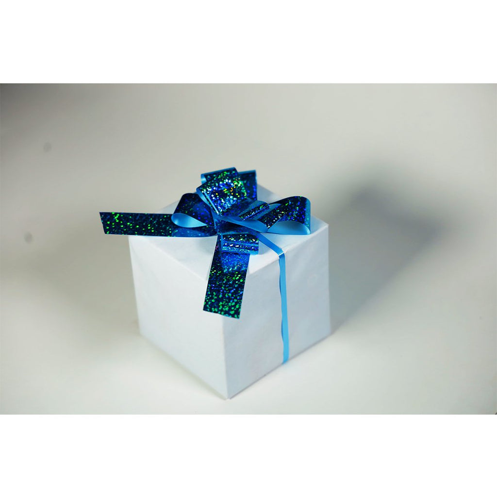 TURQUOISE HOLOGRAM BUTTERFLY PULL BOW